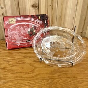 Mikasa Holiday Lights Christmas Sweet Oval Dish 9.25" Platter Angels